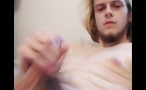 Young skinny white guy plays with his dick