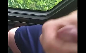 Cumming on a bus
