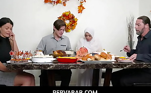 PervArab  -  Thanksgivings Dinner With Girlfriend In Hijab- Nadia White