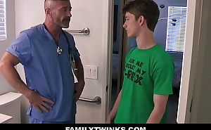 FamilyTwinks - Hot Step Son Family Sex With Doctor Step Dad While Learning Anatomy - Keith Ryan, Felix Maze