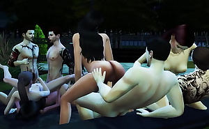 Public Orgy in A Dark Forest - 3d Hentai
