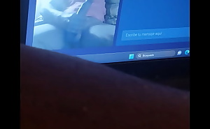 Jerking my cock on webcam online