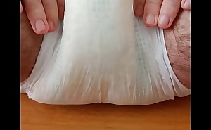 Desperate piss (and fart) in diaper - rubbing it afterwards