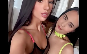 Kama Oxi and Alice Hernandez in lingerie before shooting