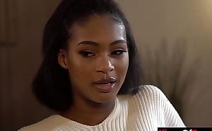 Ebony step daughter has to fuck step dad's friend to repay his debt