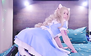 Alice on WonderVideos: White Rabbit's carrot turned into vibrator inside tight Alice's holes