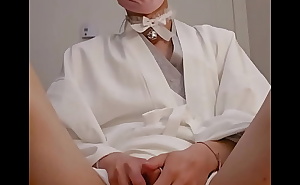 asian sissy twink jerks his useless clit