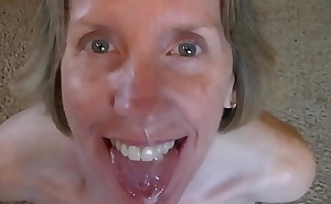 MILF Wife Kelly eats cum and says thank you will swallowing huge load