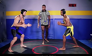 Gay wrestling gone wild with the referee - Beau Butler , Adrian Hart and Reign
