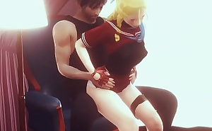 Karin sf cosplay having sex with a man in hentai animation video