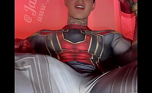 Stroking My Massive Cock In Super Hero Costumes Before Shooting A Huge Load
