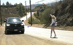 TS Kate hitchhikes her way to become a pornstar