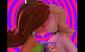 Daisy and Rosalina Kissing