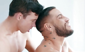 Brock Banks gets cold feet on his wedding day and gets in steamy sex with his straight best man, Reese Rideout in the bathroom almost getting caught..