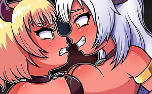 Give an Imp a chance [Femdom Hentai game PornPlay] Ep.16 deepthroat thrusting by pulling her horns