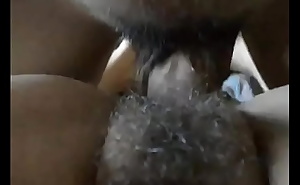 Cock fucking her hairy cunt close up