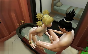 Shikamaru cums on Temari 's pussy when she squirt on the bath. [NARUTO XXX]. HENTAISIMS XXX video 