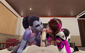 Overwatch Compilation D.VA and Widowmaker l 3d animation