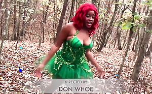 Nina Rivera plays with her pussy in the wood as Poison Ivy Cosplay SuperHotFilms