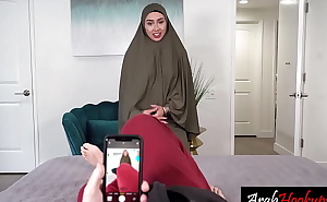 Arab teen with big ass Lilly Hall learns how to suck a big and hard dick