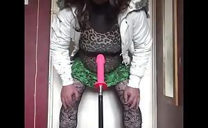 bisexual crossdresser wants to be filmed while getting his anal pussy fucked by a real cock instead of this dildo machine fucking him part 9