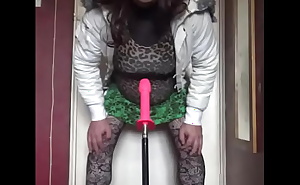 bisexual crossdresser wants to be filmed while getting his anal pussy fucked by a real cock instead of this dildo machine fucking him part 2
