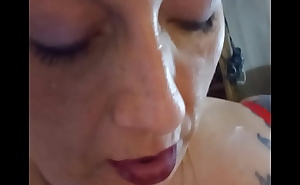Sexy Wife gets covered  in Cum...I love seeing her big tit's bouncing and titfucking his big cock.