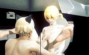 Yaoi Femboy - Blonde boy having sex in a toilet - Japanese Asian Manga Anime Film Game Porn
