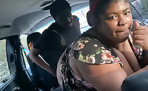 Making my bd cum fast in the car with this wet ass pregnant pussy