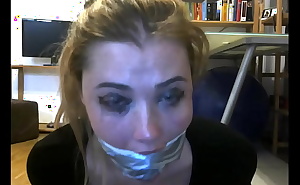 British Pornstar Misha Mayfair Has Her Cocksucking Mouth Packed and Tape Gagged!