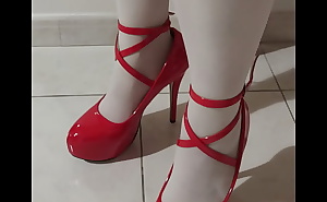 She in red high heel