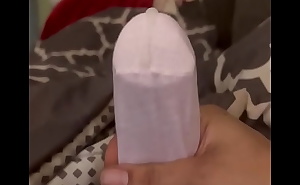 Cum in a pink sock