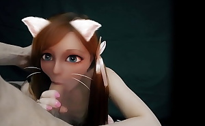 Hentai in real life. Furry cat girl waifu blowjob