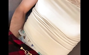 femboy fingering her pussy under her diaper