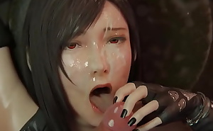 Tifa from Final Fantasy Sucking Cock (3d Hentai)