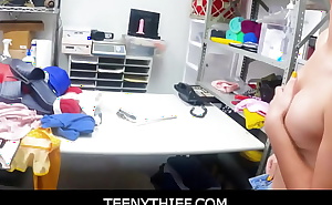 TeenyThief- Latina teen thief Zerella Skies totally busted stealing from a store