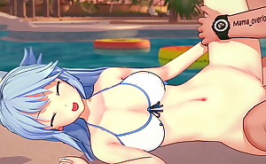 Goddess Aqua has fun in her new bikini