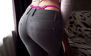 Pawg In Sexy Jeans Teasing Pink Thongs Whale Tail
