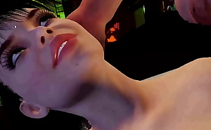 3D VR animation hentai video game  Virt a Mate. Beautiful bbw in stockings gets a huge cock deep in her throat.